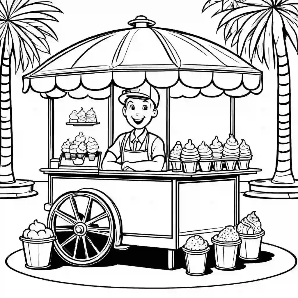 Ice Cream Vendor coloring pages